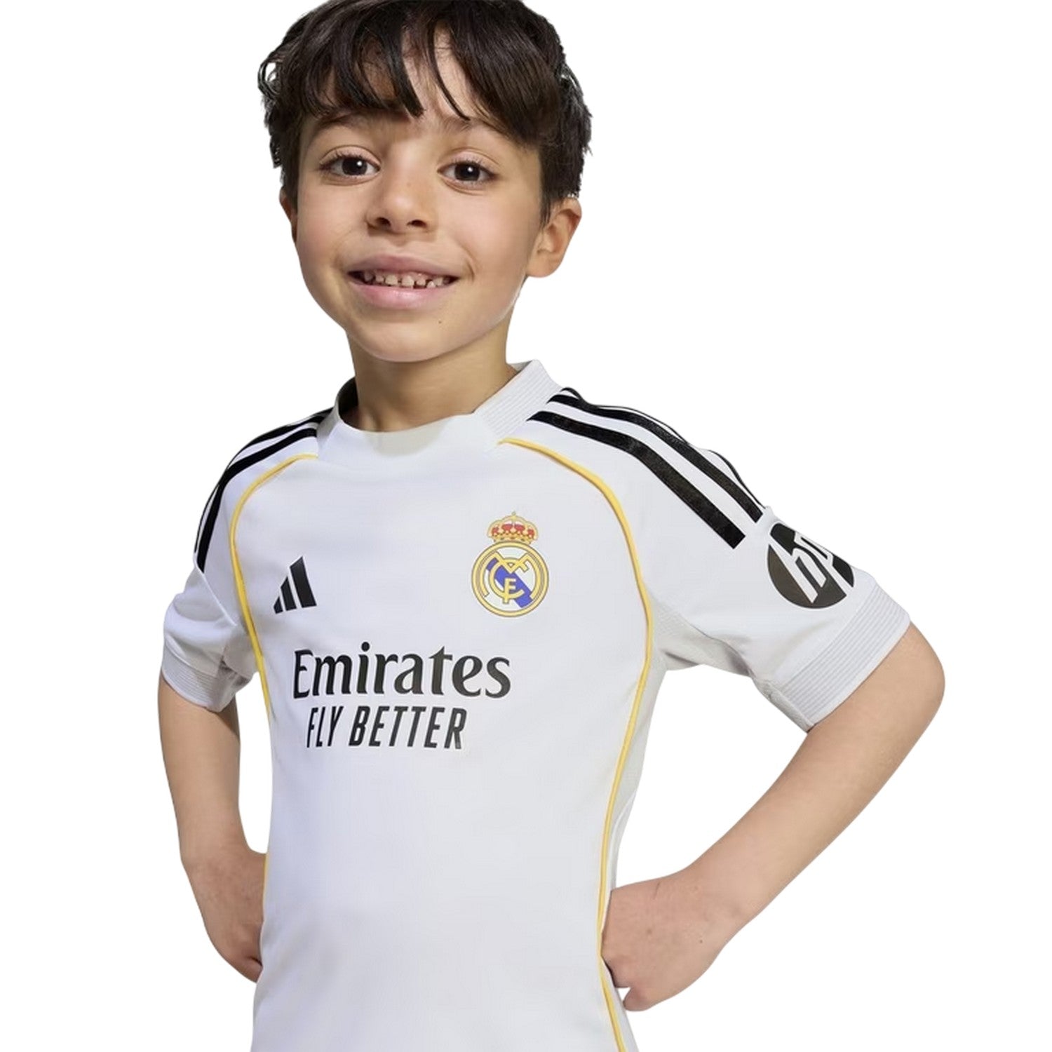 White - Pack Shot - Adidas Childrens-Kids 2025-2026 Real Madrid CF Home Kit Set