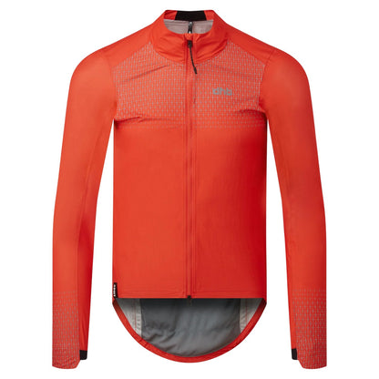 Red - Front - dhb Mens Aeron Reflective Waterproof Cycling Jacket