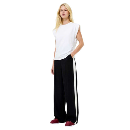 Black-Cream - Lifestyle - French Connection Womens-Ladies Bella Side Stripe Wide Leg Trousers