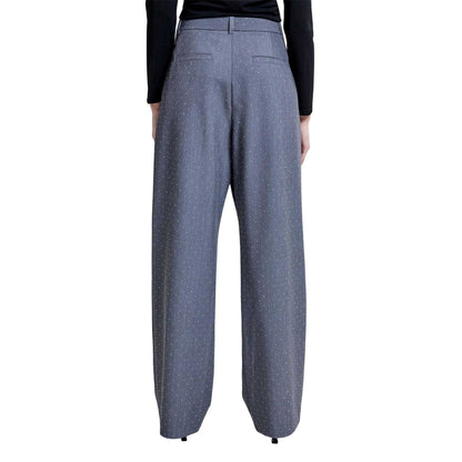 Grey - Back - French Connection Womens-Ladies Sherry Polka Dot Relaxed Fit Trousers