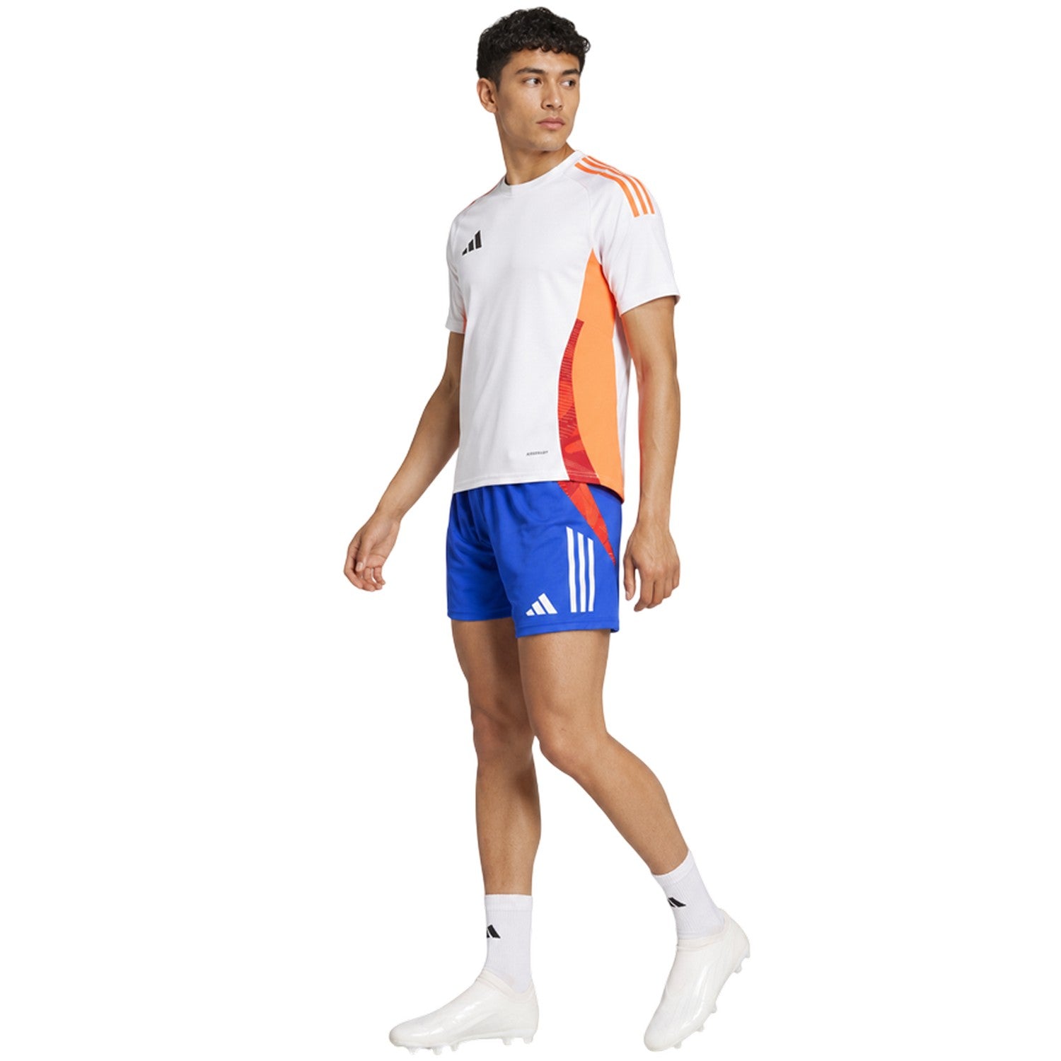 Lucid Blue - Pack Shot - Adidas Womens-Ladies Tiro 24 Side Logo Football Shorts