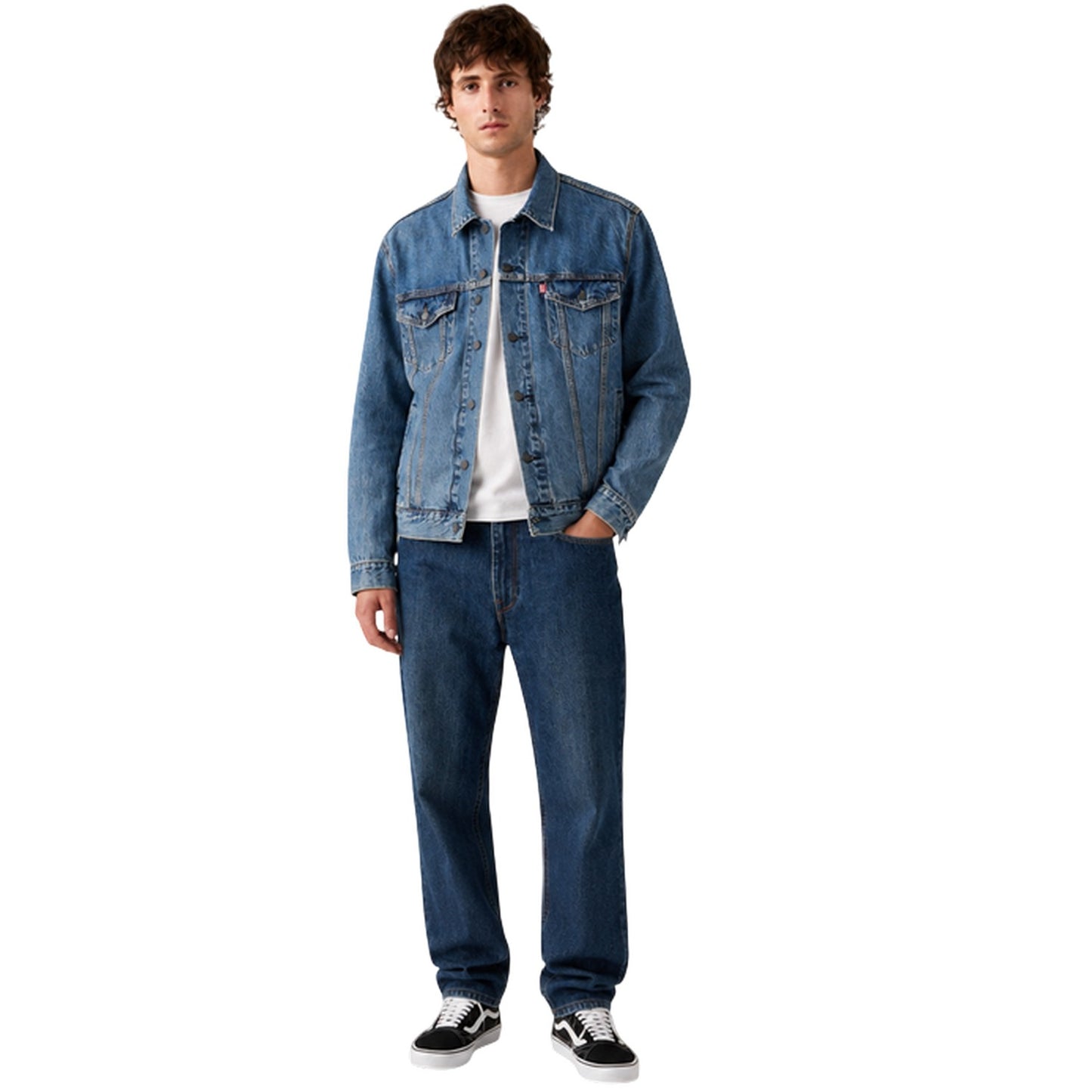 Washed Blue - Lifestyle - Levis Mens Cotton Denim Long-Sleeved Trucker Jacket