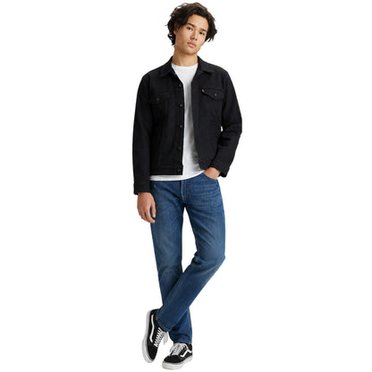 Black - Lifestyle - Levis Mens Cotton Denim Long-Sleeved Trucker Jacket
