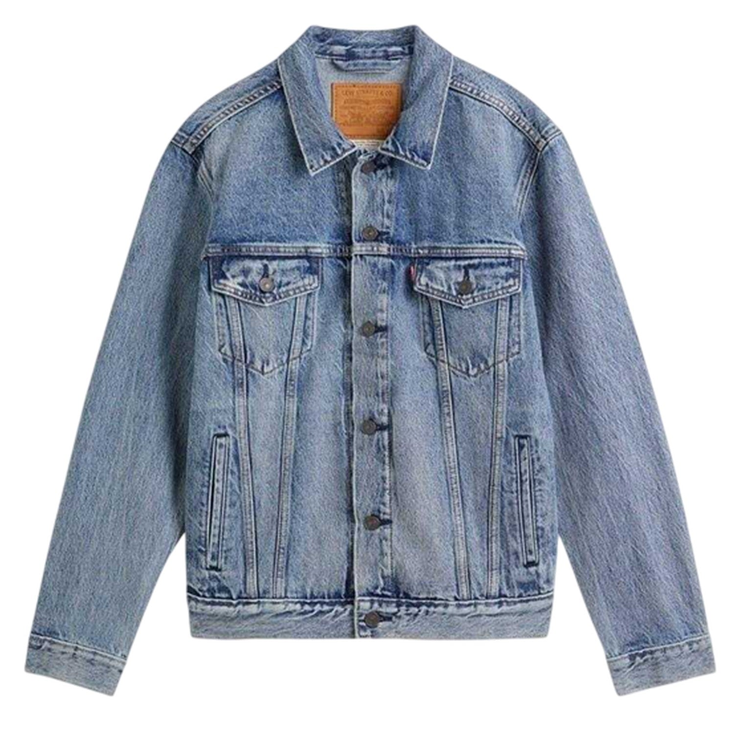 Sky Blue - Front - Levis Mens Cotton Denim Long-Sleeved Trucker Jacket