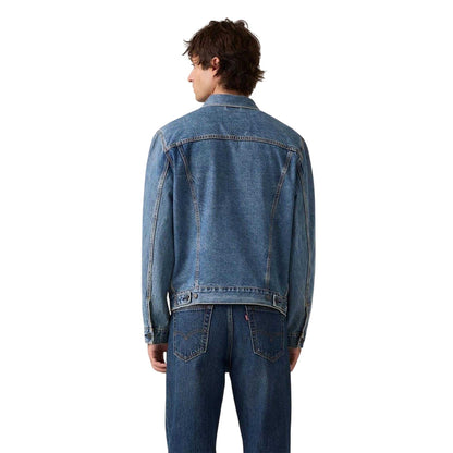 Washed Blue - Back - Levis Mens Cotton Denim Long-Sleeved Trucker Jacket