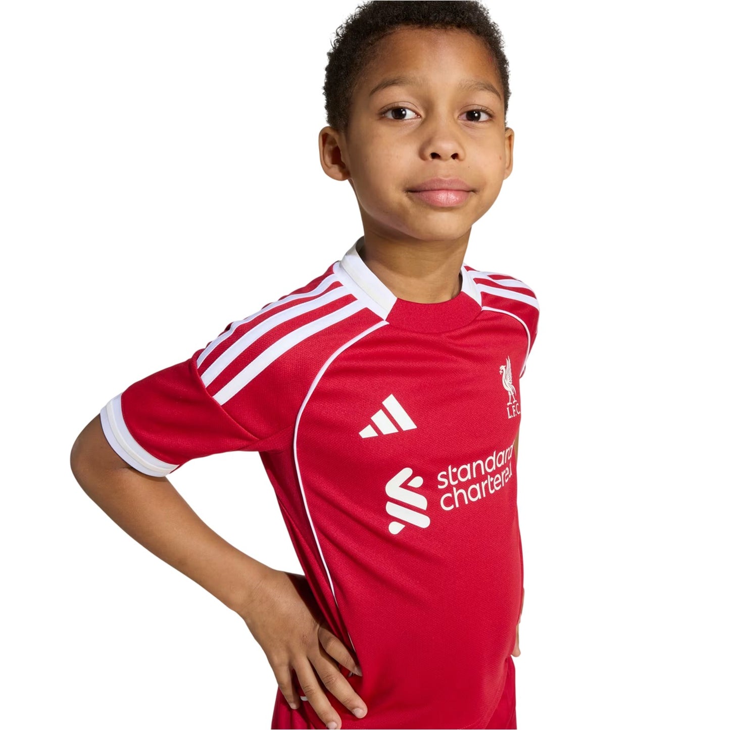 Red - Side - Adidas Childrens-Kids 2025-2026 Liverpool FC Football Kit