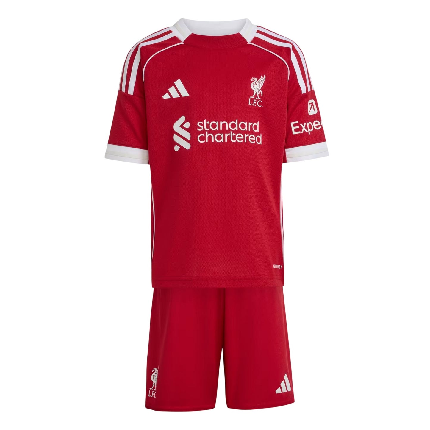 Red - Front - Adidas Childrens-Kids 2025-2026 Liverpool FC Football Kit