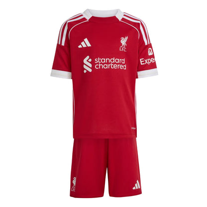 Red - Front - Adidas Childrens-Kids 2025-2026 Liverpool FC Football Kit