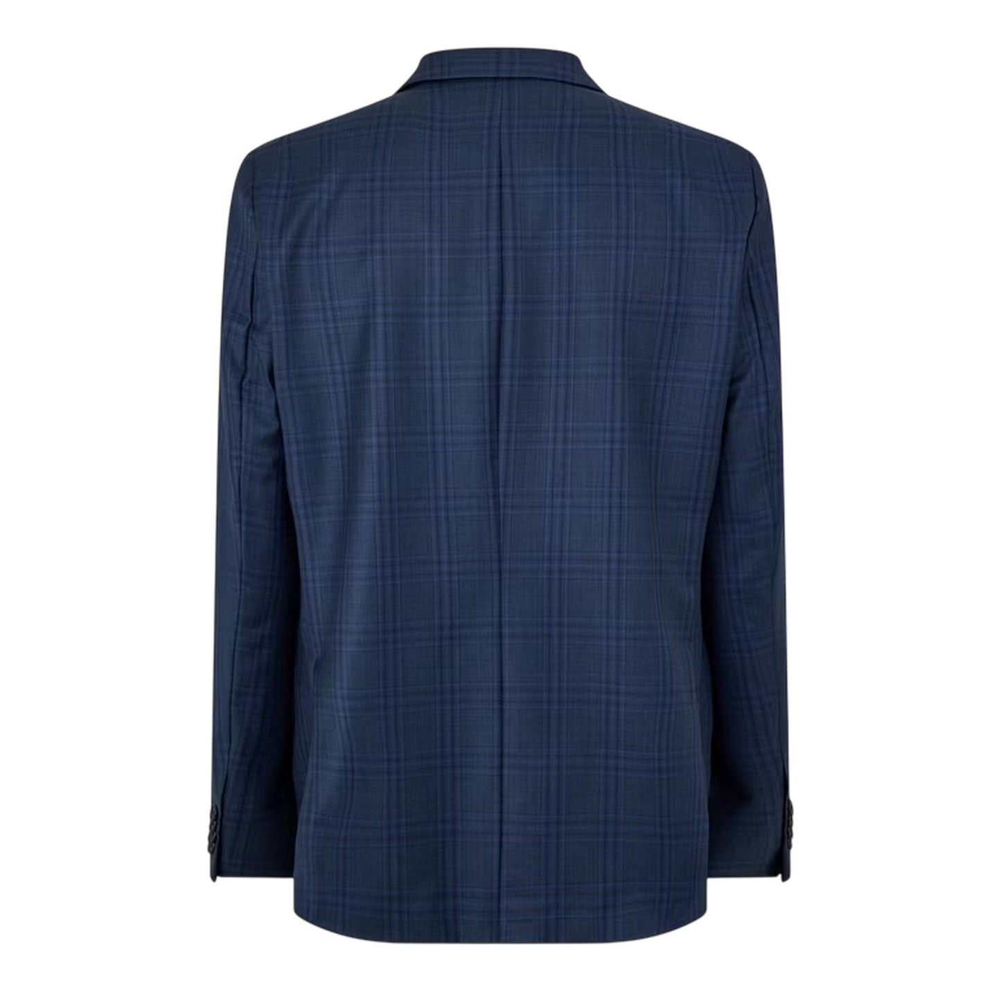 Dark Blue - Back - Ted Baker Mens Plaid Notch Neck Suit Jacket
