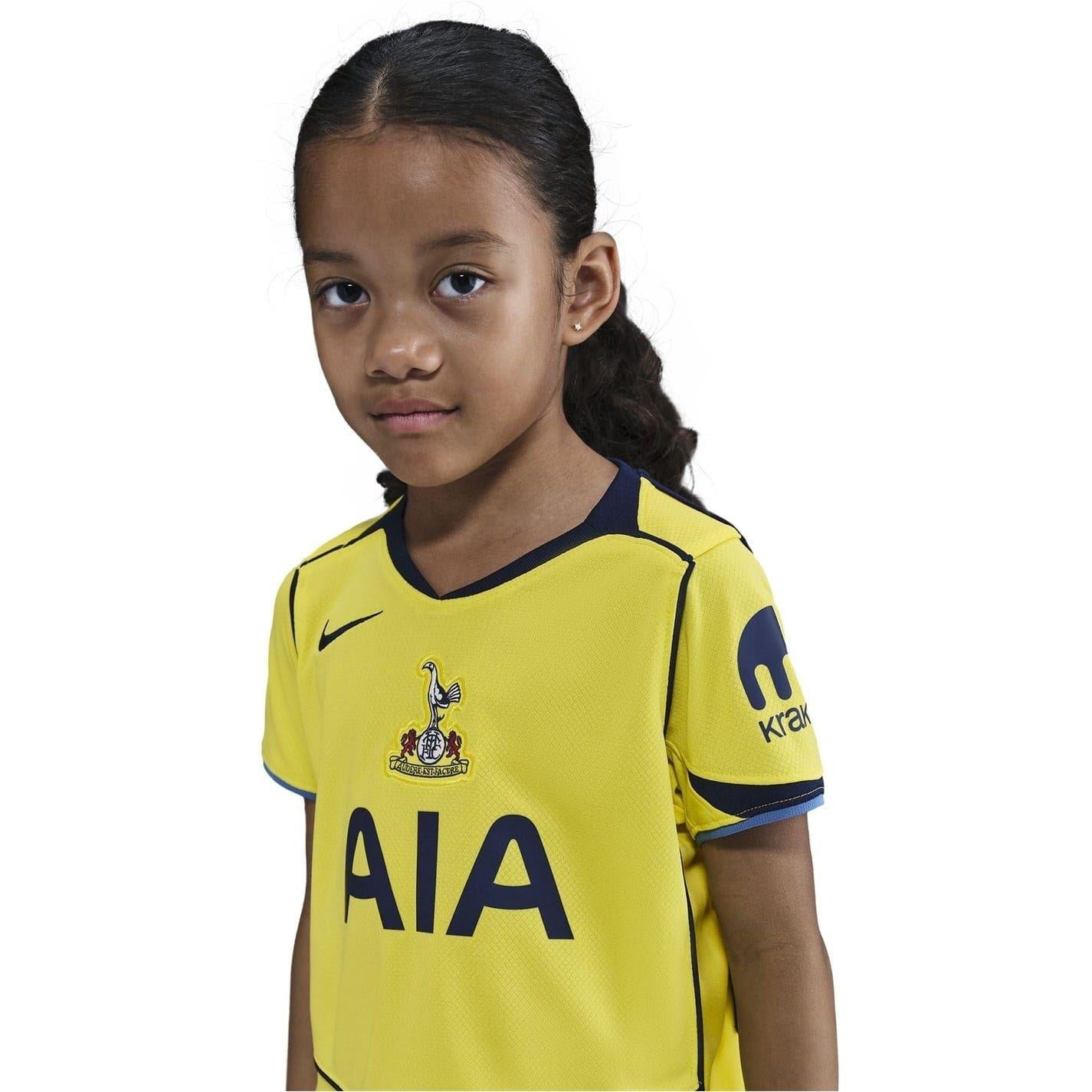 Yellow-Blue - Side - Nike Childrens-Kids 2025-2026 Tottenham Hotspur FC Third Kit