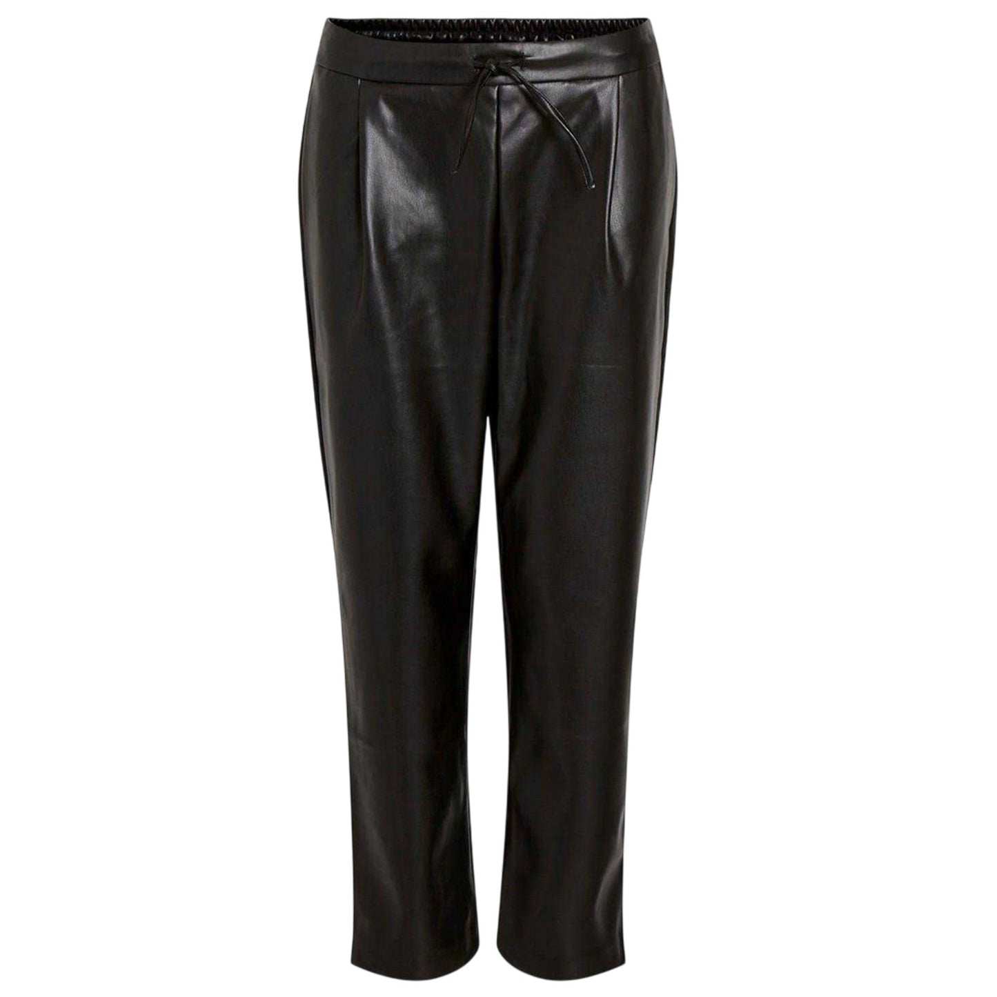 Black - Front - Vila Womens-Ladies Nille Coated Shine Trousers