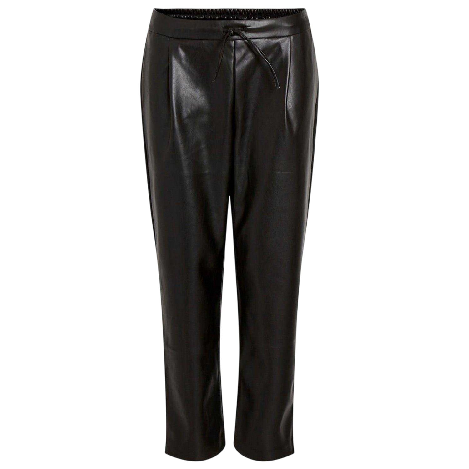Black - Front - Vila Womens-Ladies Nille Coated Shine Trousers