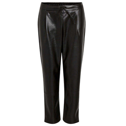 Black - Front - Vila Womens-Ladies Nille Coated Shine Trousers
