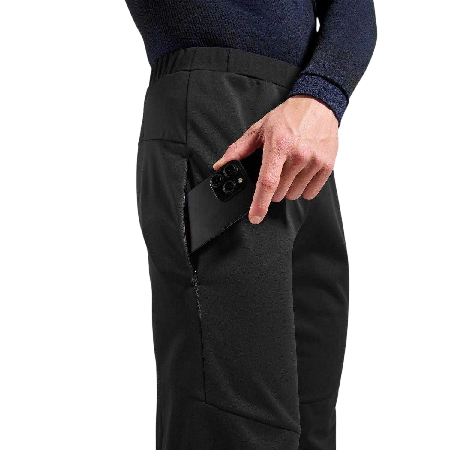 Black - Side - Odlo Mens Essentials Plain Ski Trousers