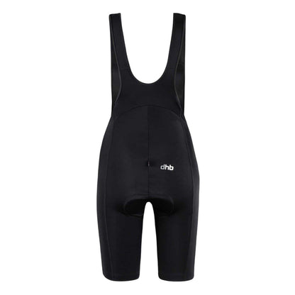 Black - Back - dhb Womens-Ladies Plain Cycling Bib Shorts