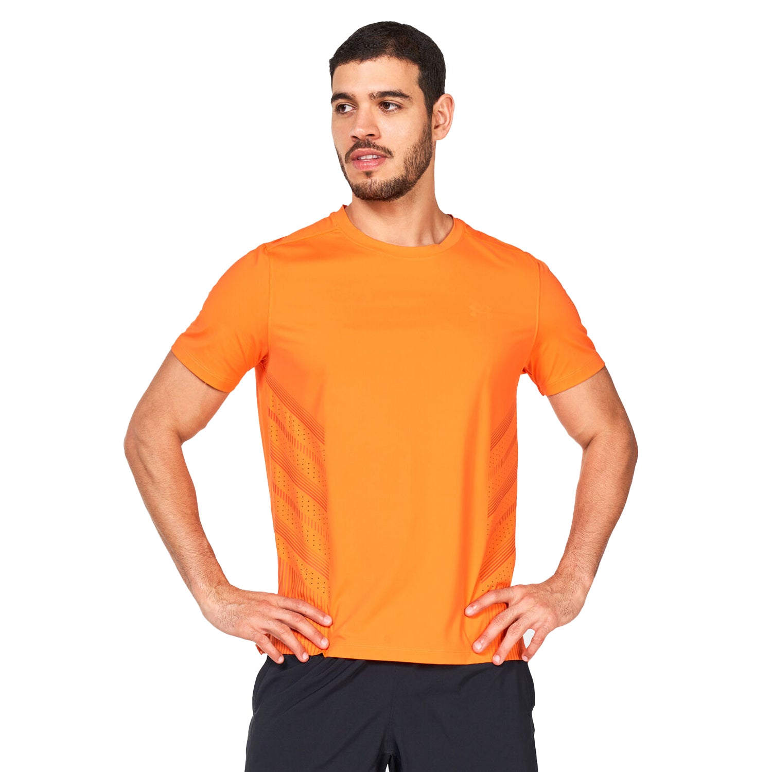 Orange - Side - Under Armour Mens Launch Elite Graphic T-Shirt