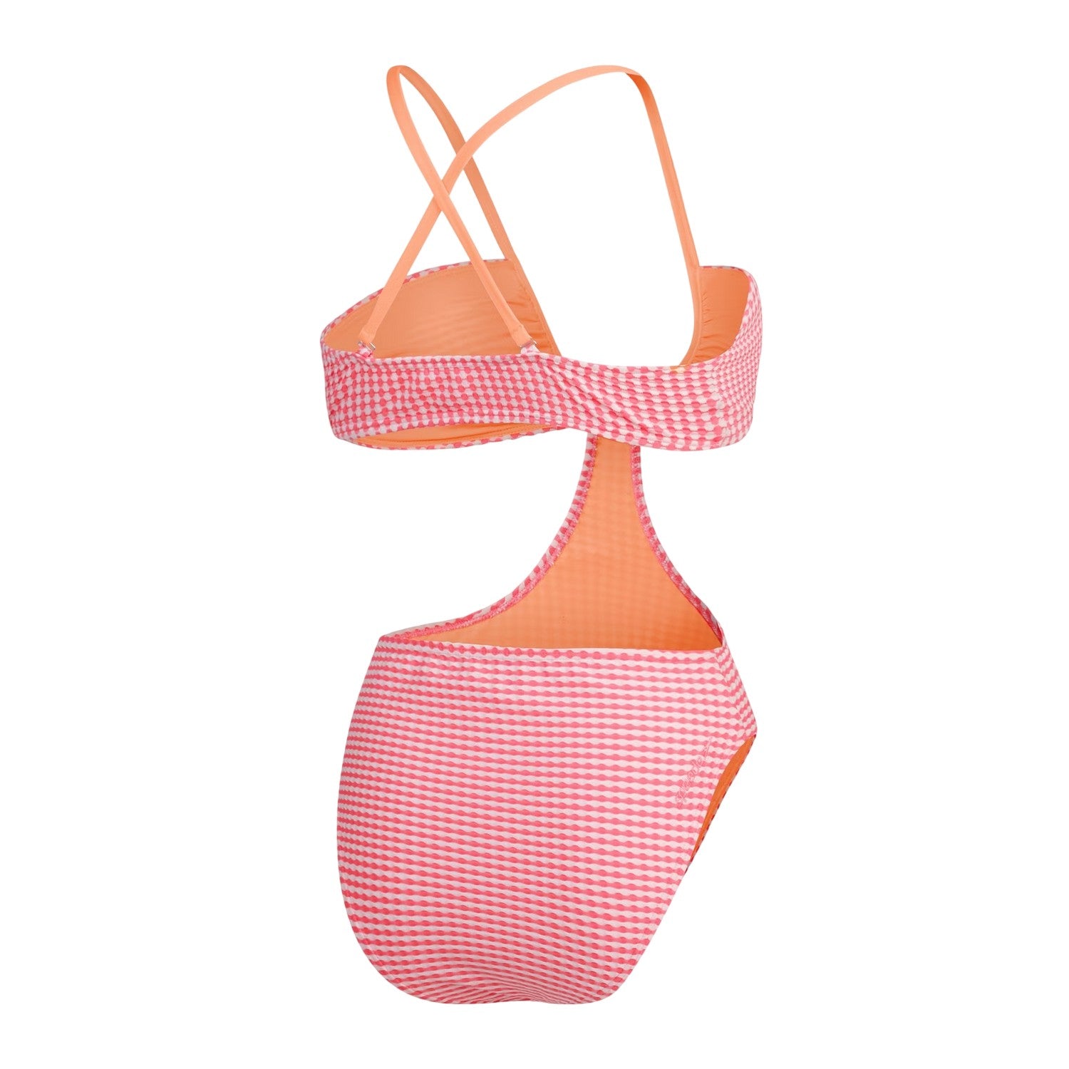 Light Pink - Back - Speedo Womens-Ladies Gingham One Piece Swimsuit