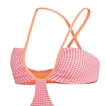 Light Pink - Side - Speedo Womens-Ladies Gingham One Piece Swimsuit