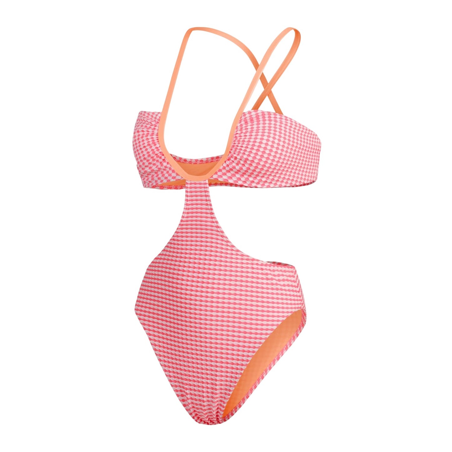 Light Pink - Front - Speedo Womens-Ladies Gingham One Piece Swimsuit
