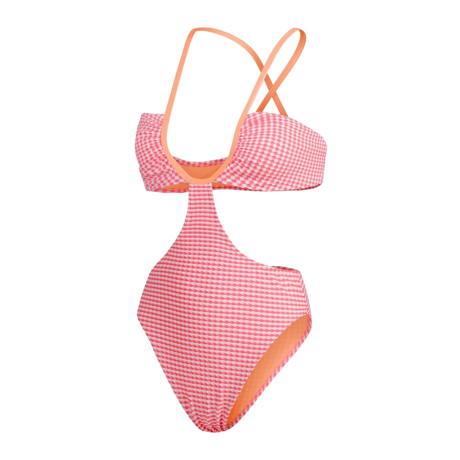 Light Pink - Front - Speedo Womens-Ladies Gingham One Piece Swimsuit