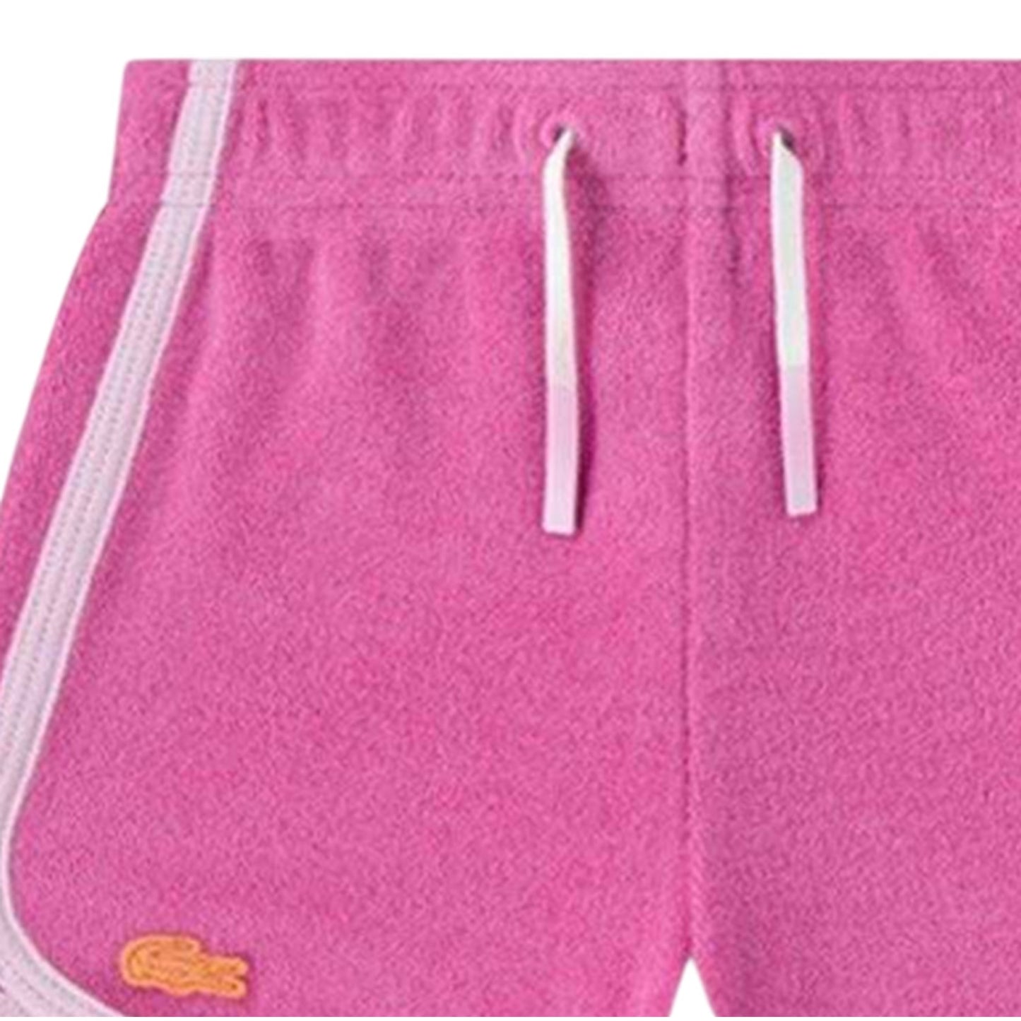 White-Pink - Side - Lacoste Baby Big Logo Cotton T-Shirt & Shorts Set