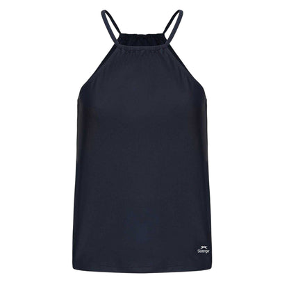 Navy - Back - Slazenger Womens-Ladies Logo Tankini Set