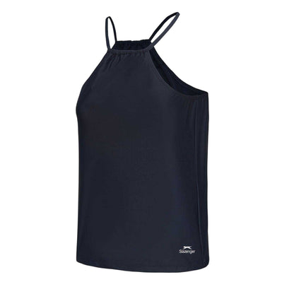 Navy - Side - Slazenger Womens-Ladies Logo Tankini Set