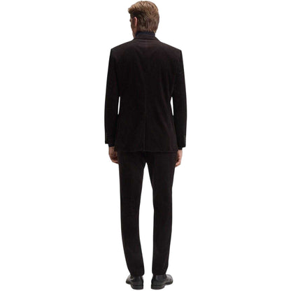 Brown - Back - Boss Mens Beckham Striped Pleat Front Trousers