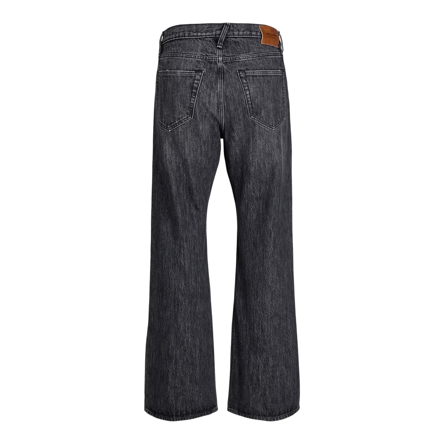 Black Denim - Back - Jack And Jones Mens Toby Coop Relaxed Wide Leg Jeans