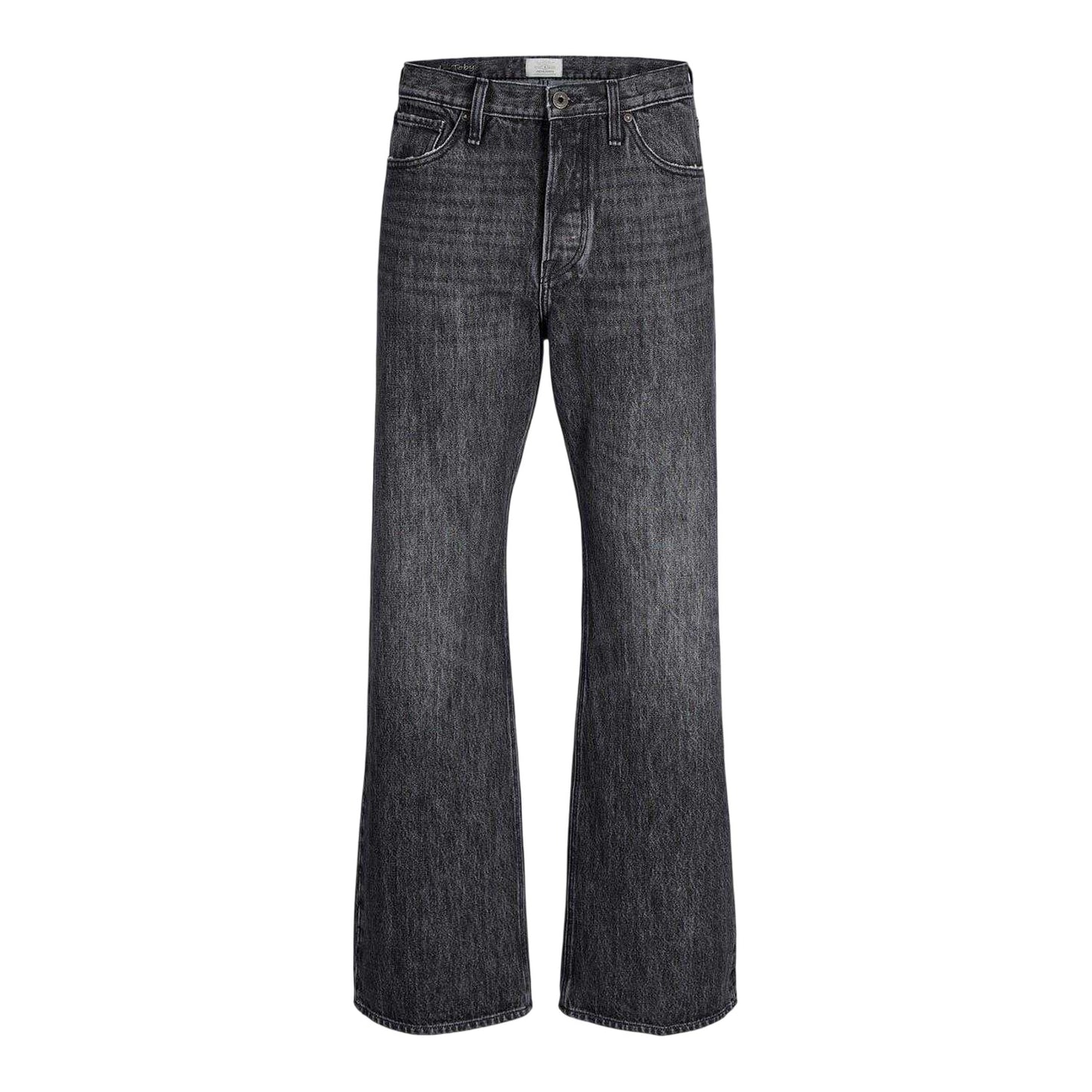 Black Denim - Front - Jack And Jones Mens Toby Coop Relaxed Wide Leg Jeans