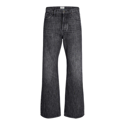 Black Denim - Front - Jack And Jones Mens Toby Coop Relaxed Wide Leg Jeans