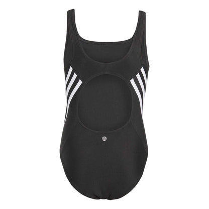 Black - Back - Adidas Girls 3S One Piece Swimsuit