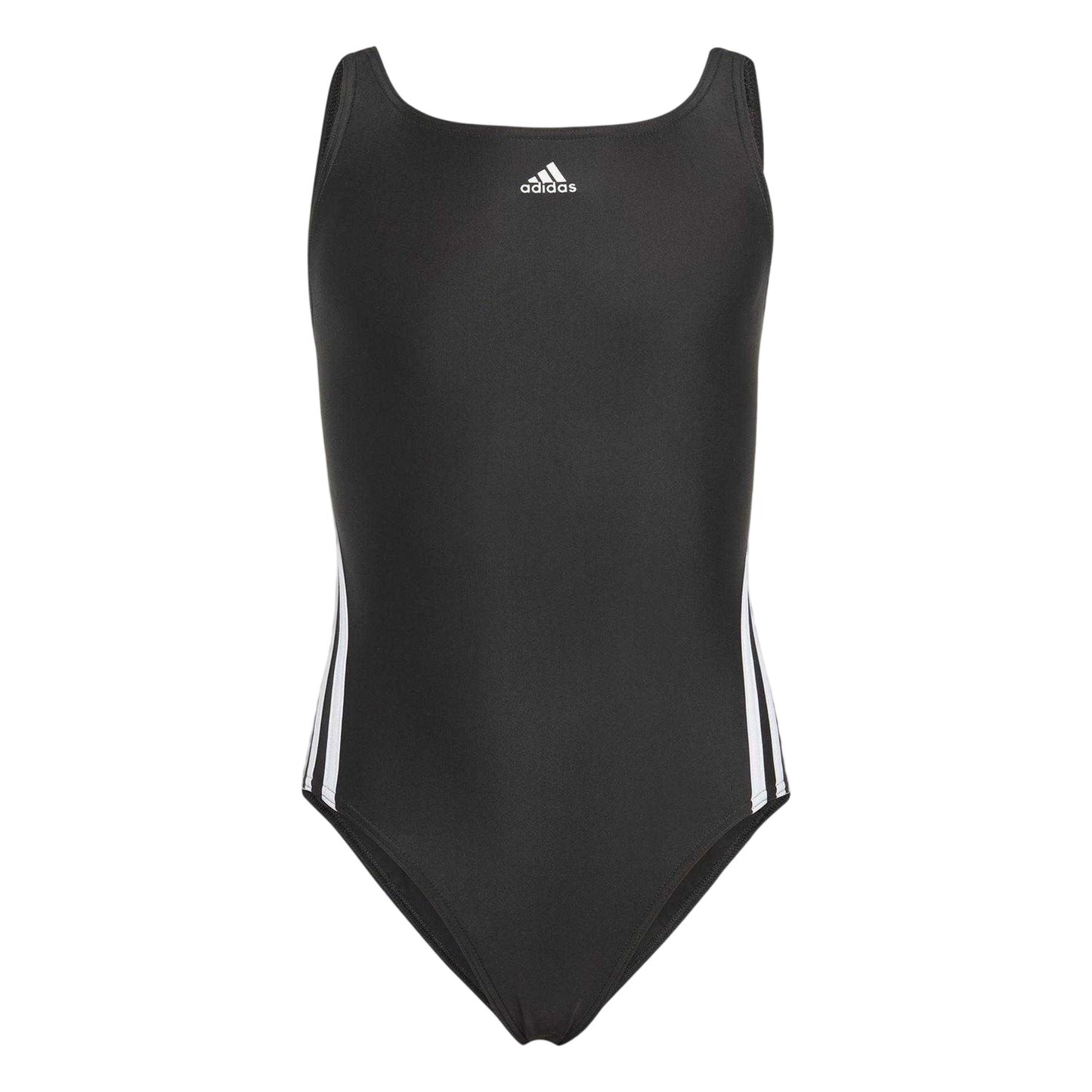 Black - Front - Adidas Girls 3S One Piece Swimsuit