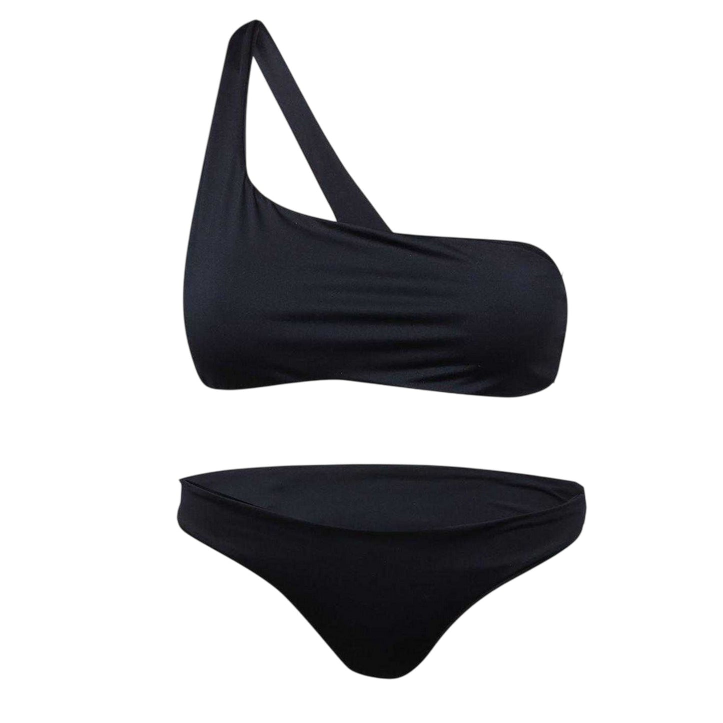 Black-White - Back - Off-White Womens-Ladies Two-Piece Swimsuit