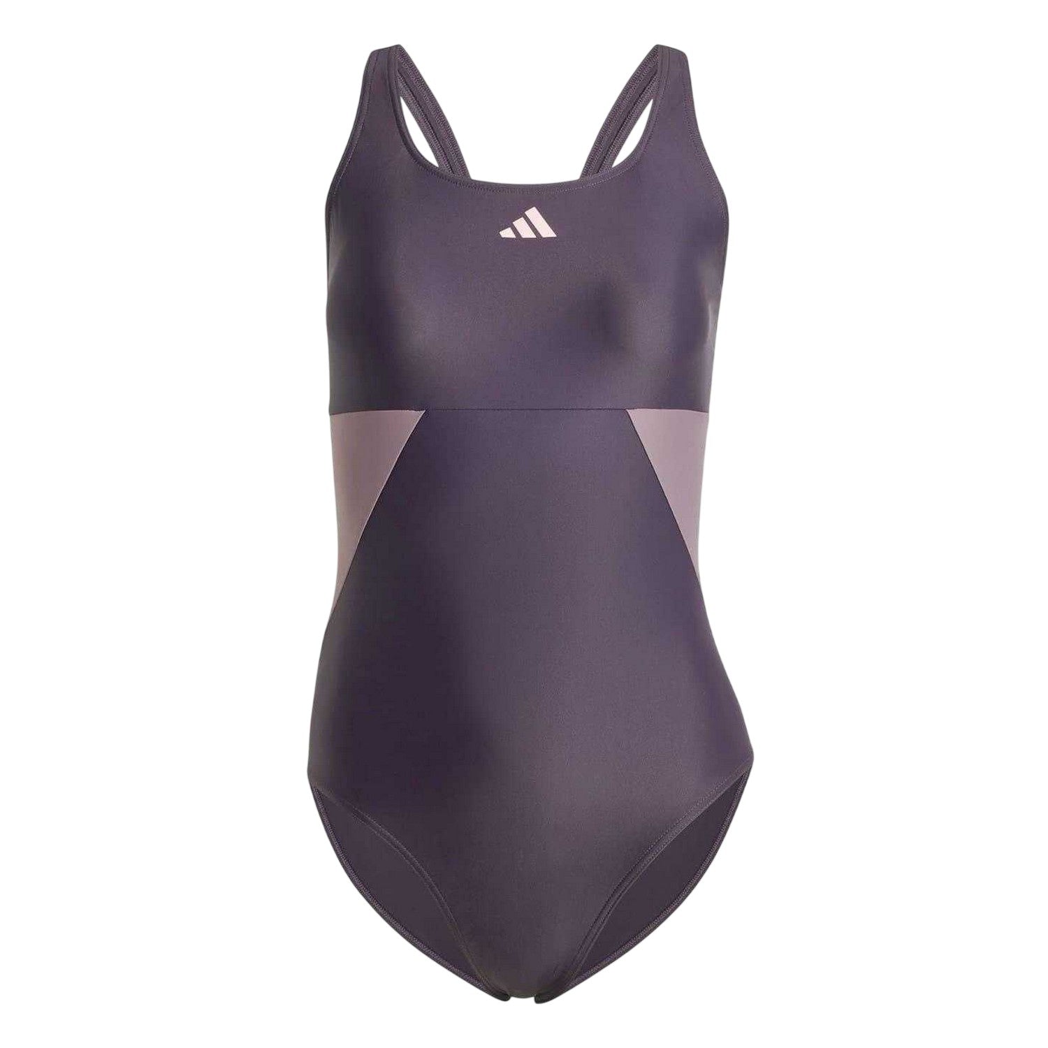 Purple - Front - Adidas Womens-Ladies Colour Block One Piece Swimsuit