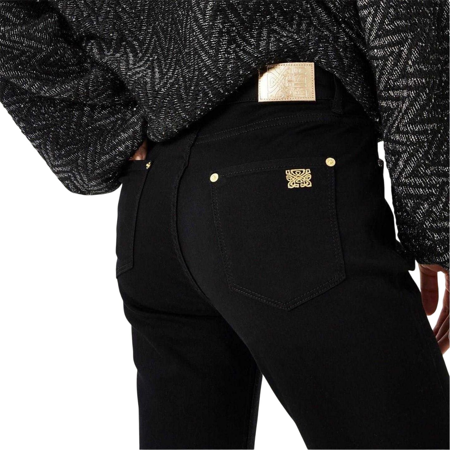 Black - Side - Biba Womens-Ladies Denim Flared Jeans