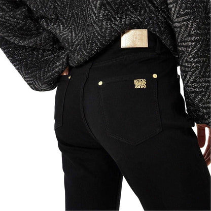 Black - Side - Biba Womens-Ladies Denim Flared Jeans