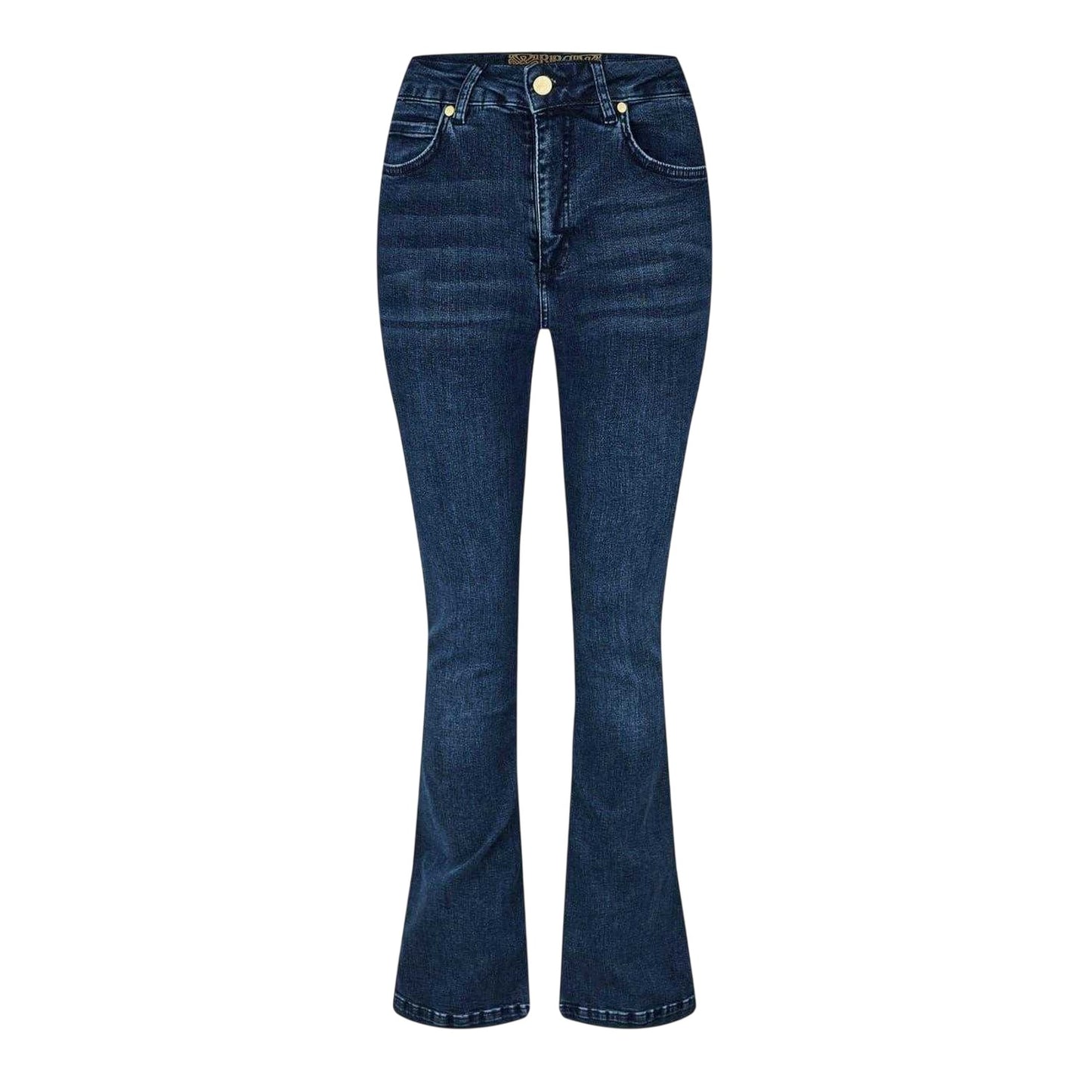 Mid Blue - Front - Biba Womens-Ladies Denim Flared Jeans