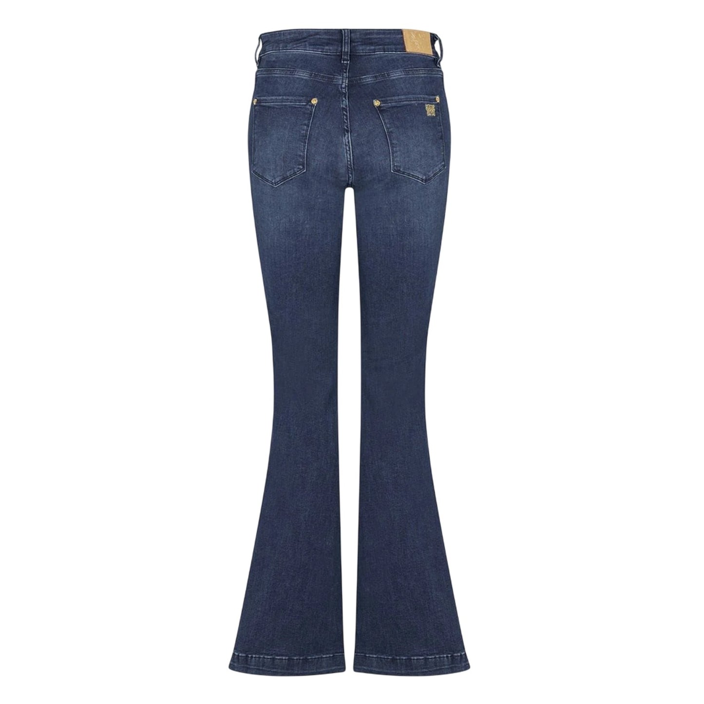 Mid Blue - Back - Biba Womens-Ladies Denim Flared Jeans