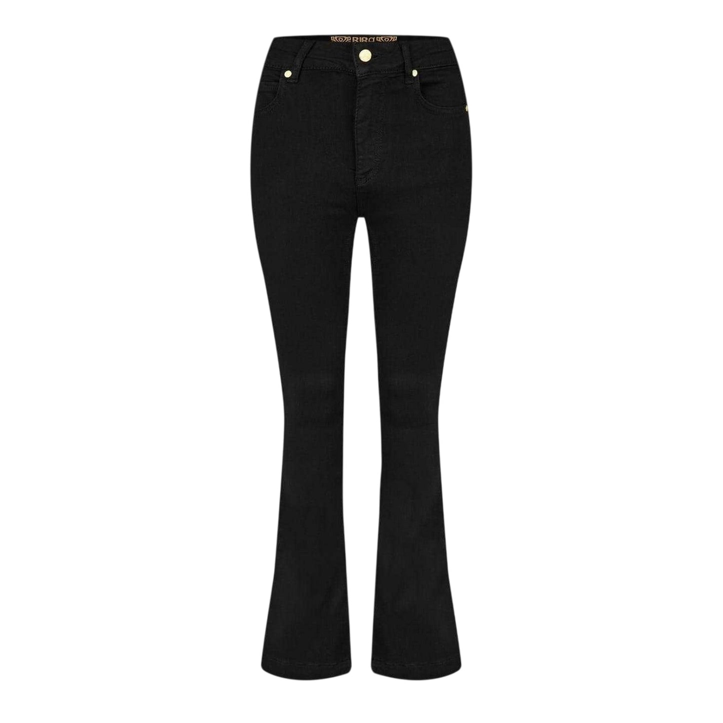 Black - Front - Biba Womens-Ladies Denim Flared Jeans