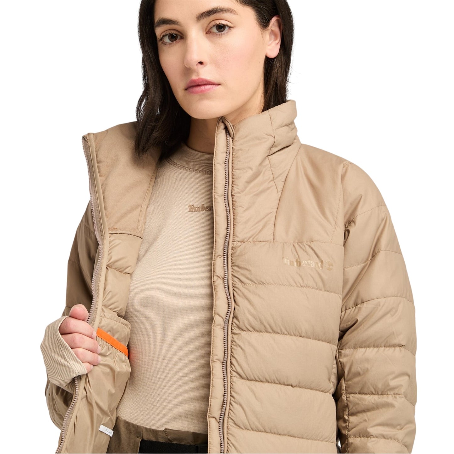 Taupe Grey - Side - Timberland Womens-Ladies Bear Head Down Jacket