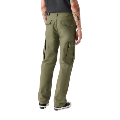 Olive Night - Back - Levis Mens Canvas Straight Leg Cargo Trousers