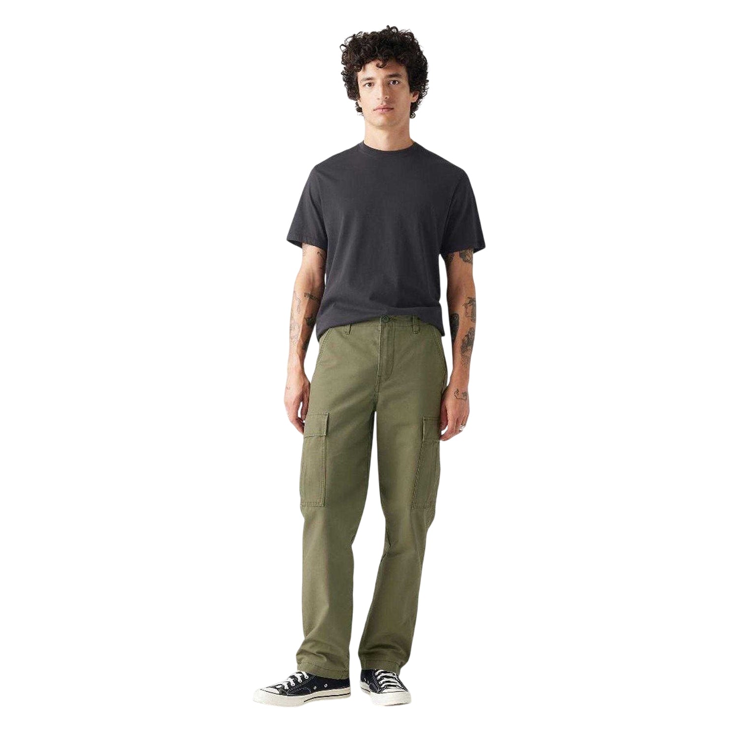 Olive Night - Lifestyle - Levis Mens Canvas Straight Leg Cargo Trousers