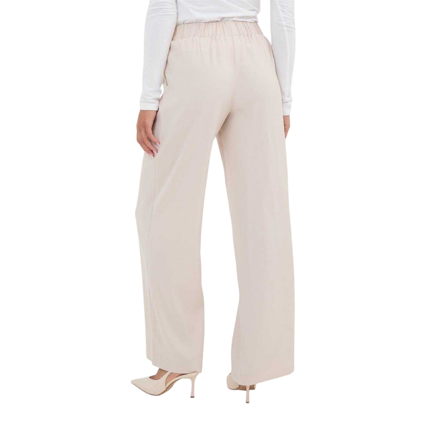 Sand - Back - I Saw It First Womens-Ladies Woven Straight Leg Trousers