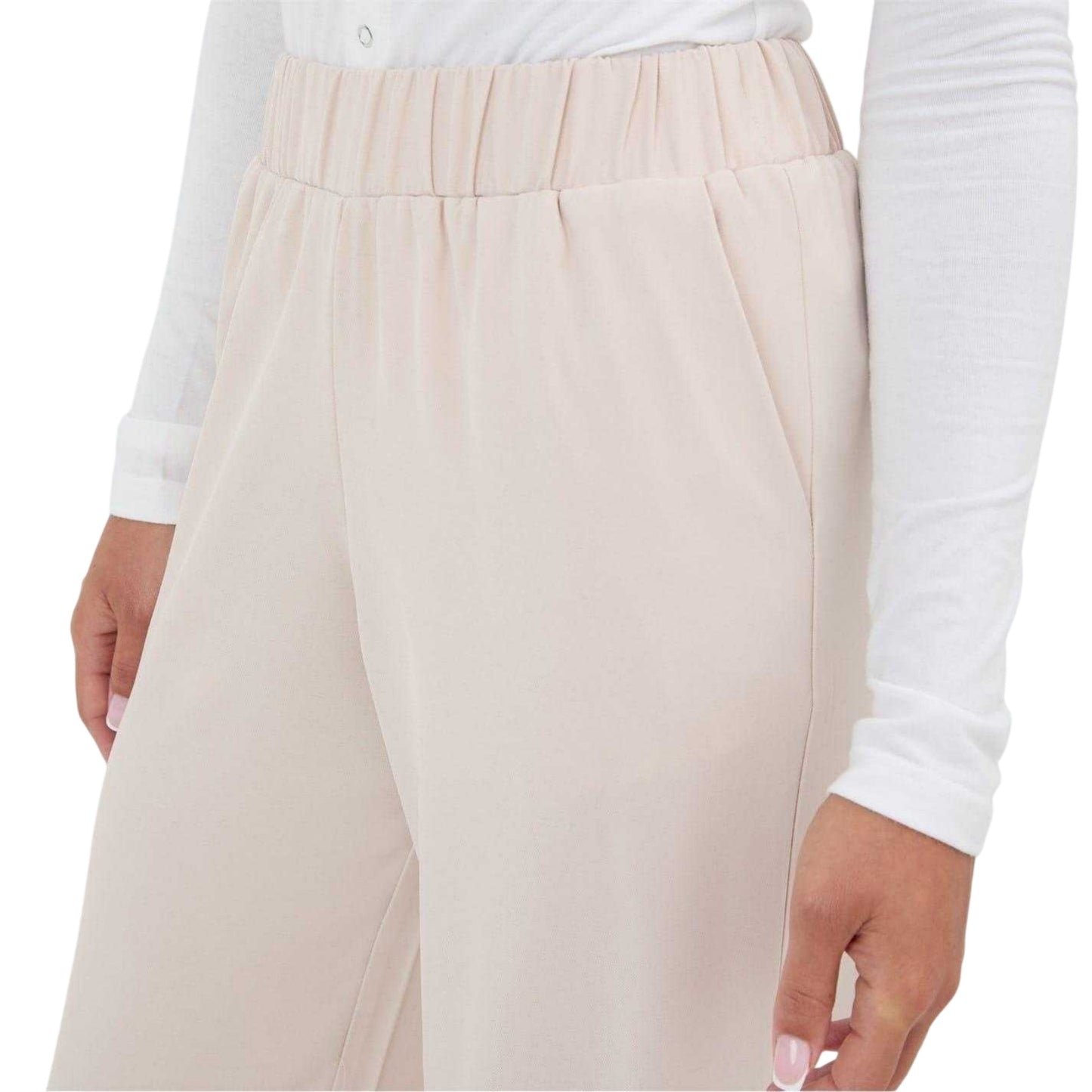 Sand - Side - I Saw It First Womens-Ladies Woven Straight Leg Trousers