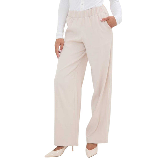 Sand - Front - I Saw It First Womens-Ladies Woven Straight Leg Trousers