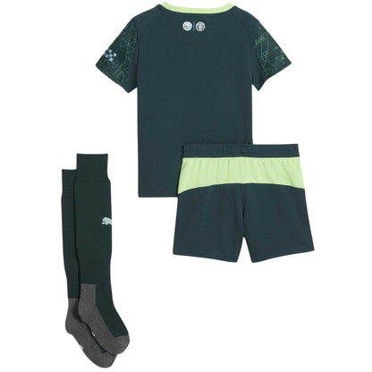 Green - Back - Puma Childrens-Kids 25-26 Fourth Manchester City FC Football Kit Set
