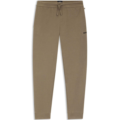 Brown - Back - Boss Mens Waffle Knit Jogging Bottoms