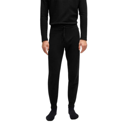 Black - Lifestyle - Boss Mens Waffle Knit Jogging Bottoms