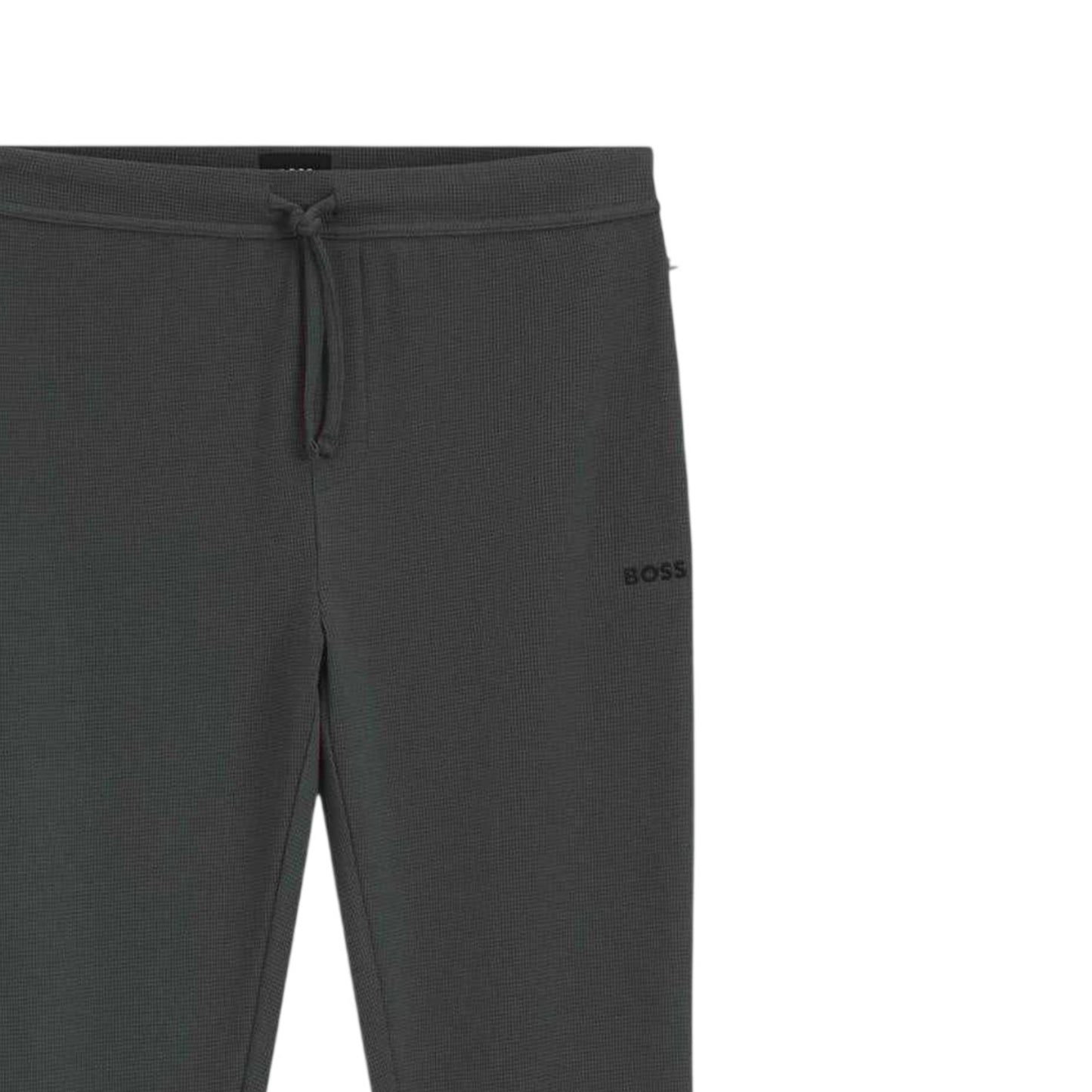 Green - Side - Boss Mens Waffle Knit Jogging Bottoms